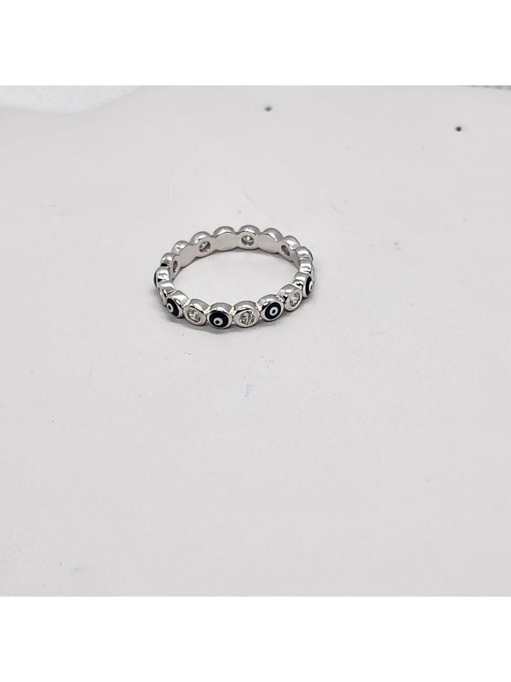 Brand New Sterling Silver 925 Black Evil Eye Ring